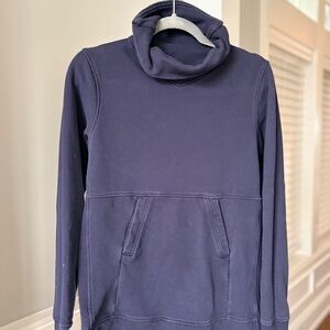 Lululemon Cowl Neck Pullover Hoodie Navy Kangaroo Pocket XS/S